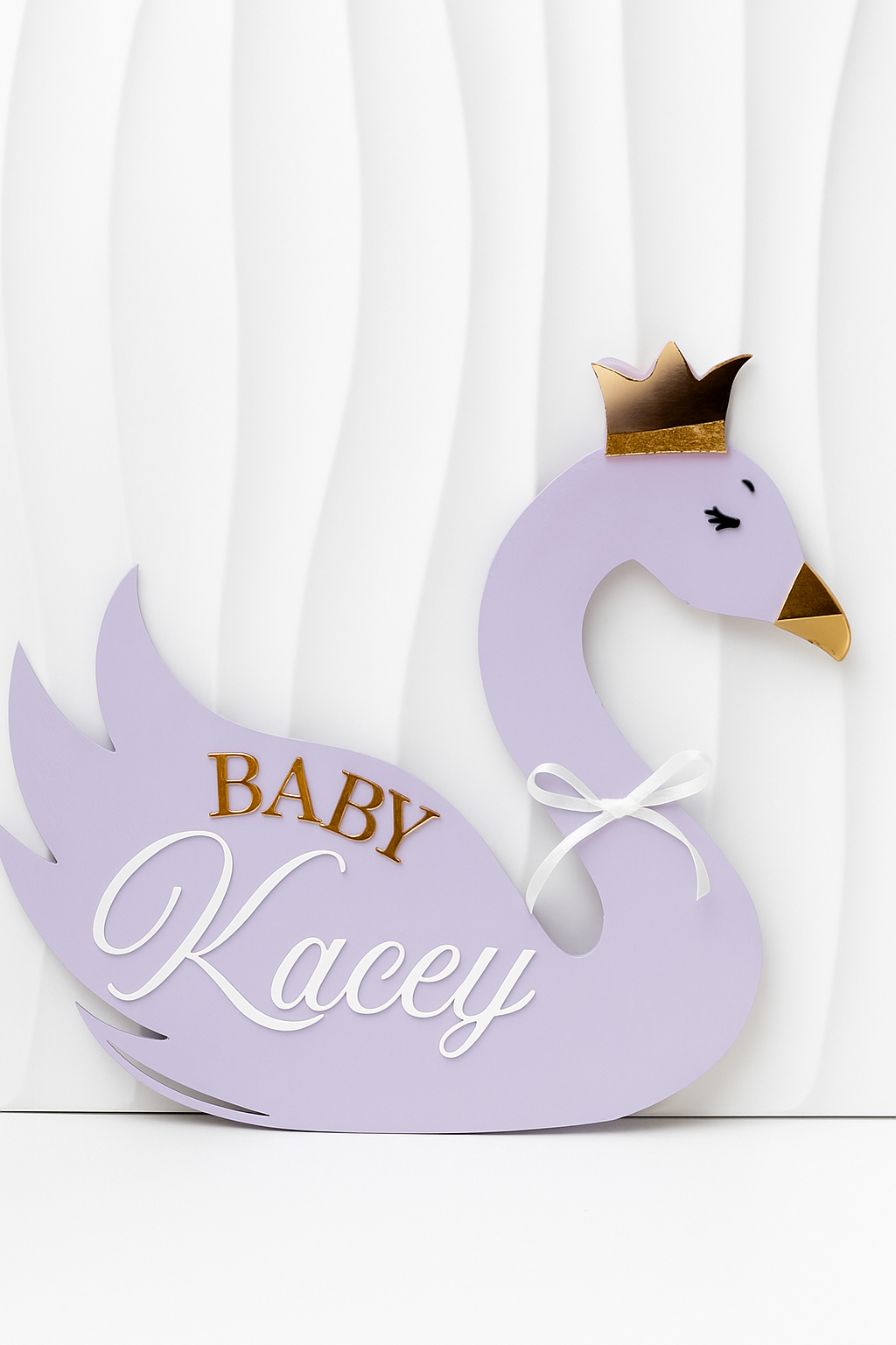 Personalised Baby Swan Sign (A2 Size) – Baby Shower & Nursery Decor