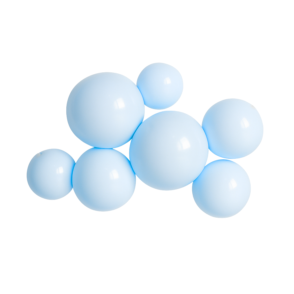 Reusable Pastel Blue 7-Cluster Balloon Garland