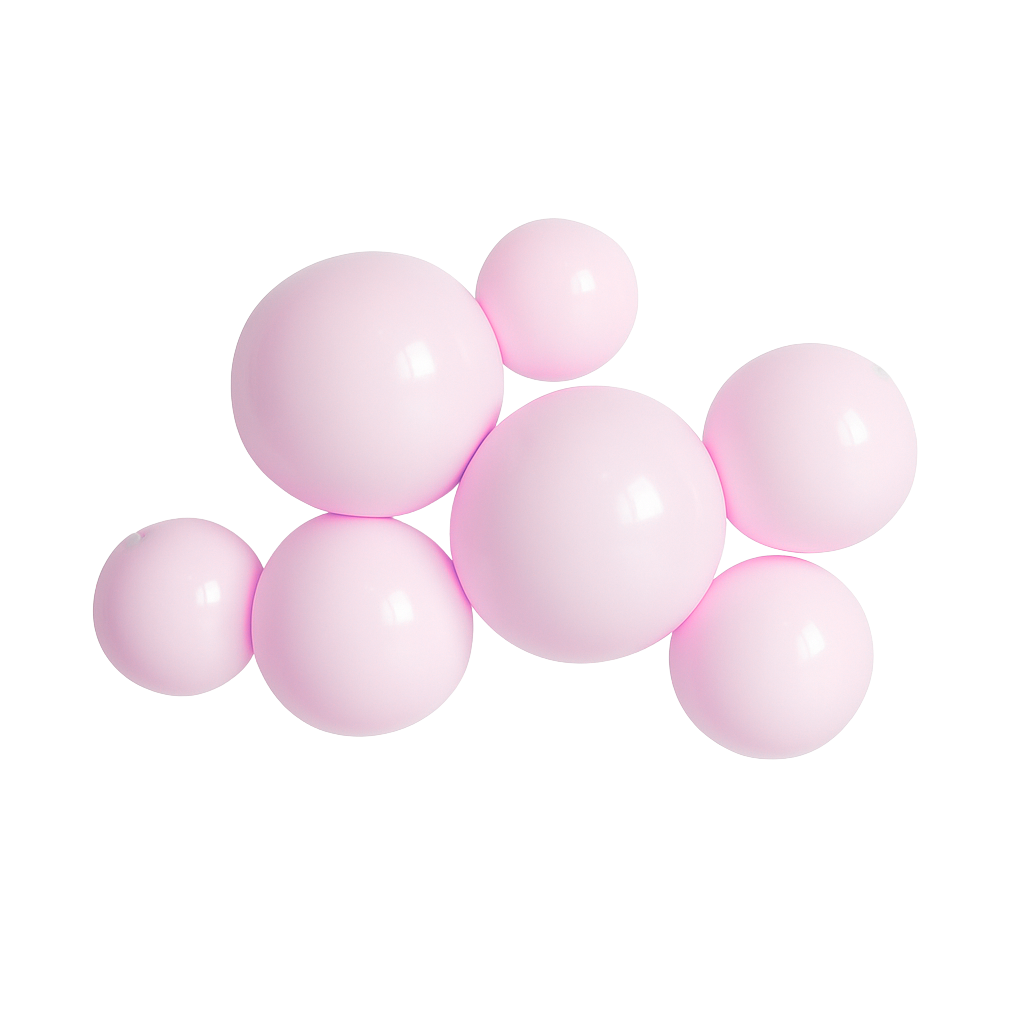 Reusable Pastel Pink 7-Cluster Balloon Garland