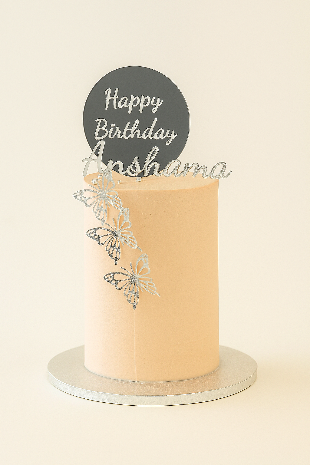 Personalised Silver Cake Topper