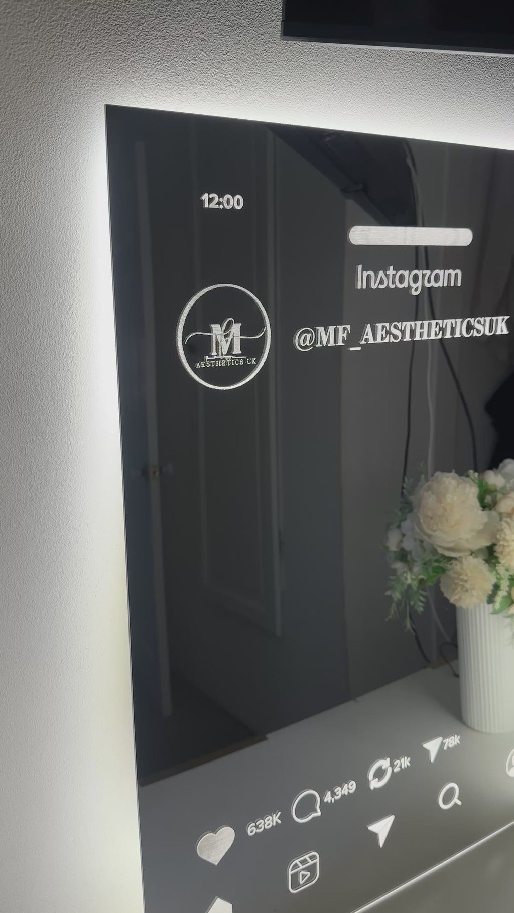 Custom Engraved Social Media | Instagram Mirror – LED Backlit