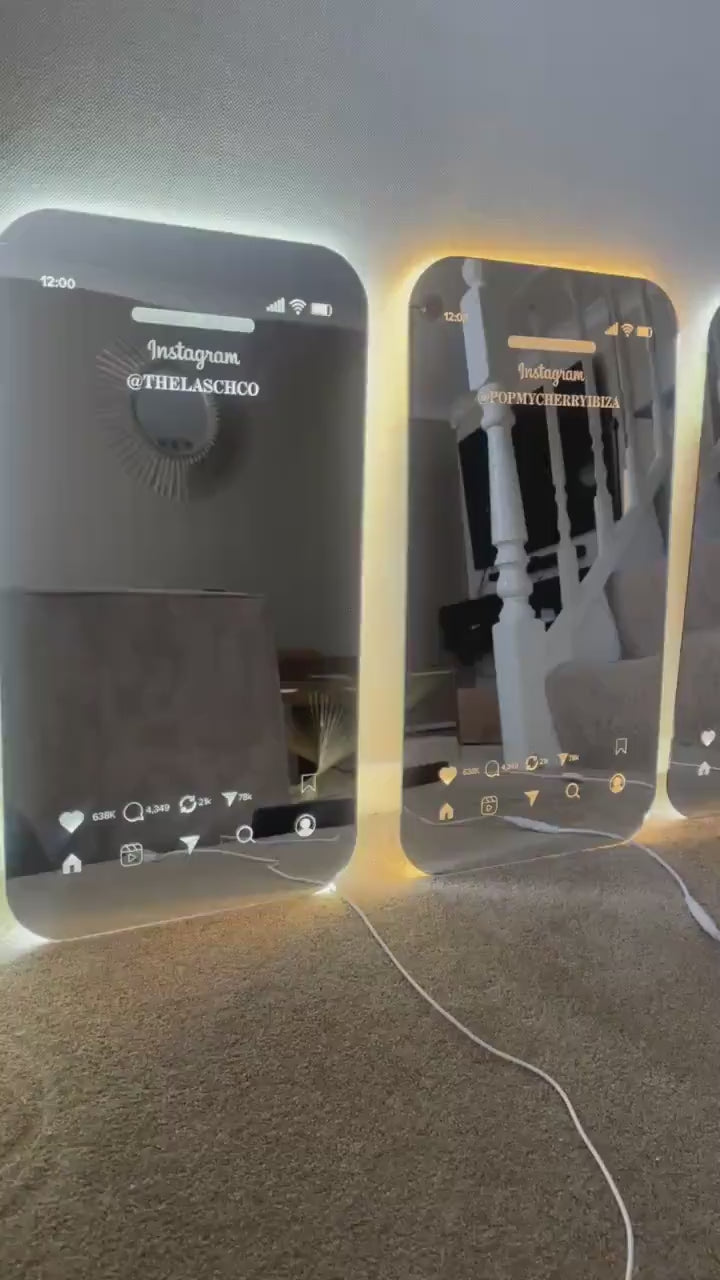Custom Engraved Social Media | Instagram Mirror – LED Backlit