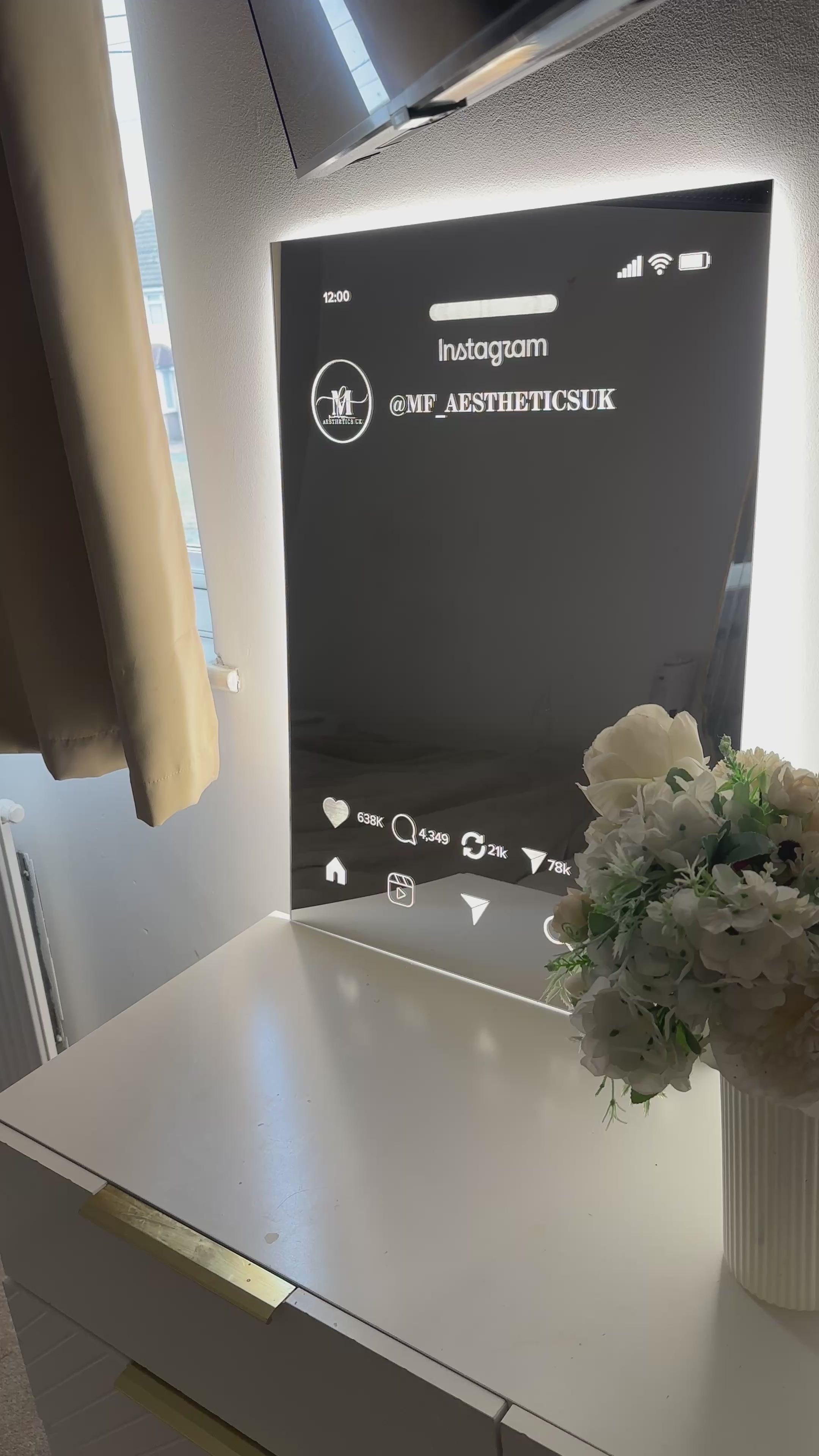 Custom Engraved Social Media | Instagram Mirror – LED Backlit