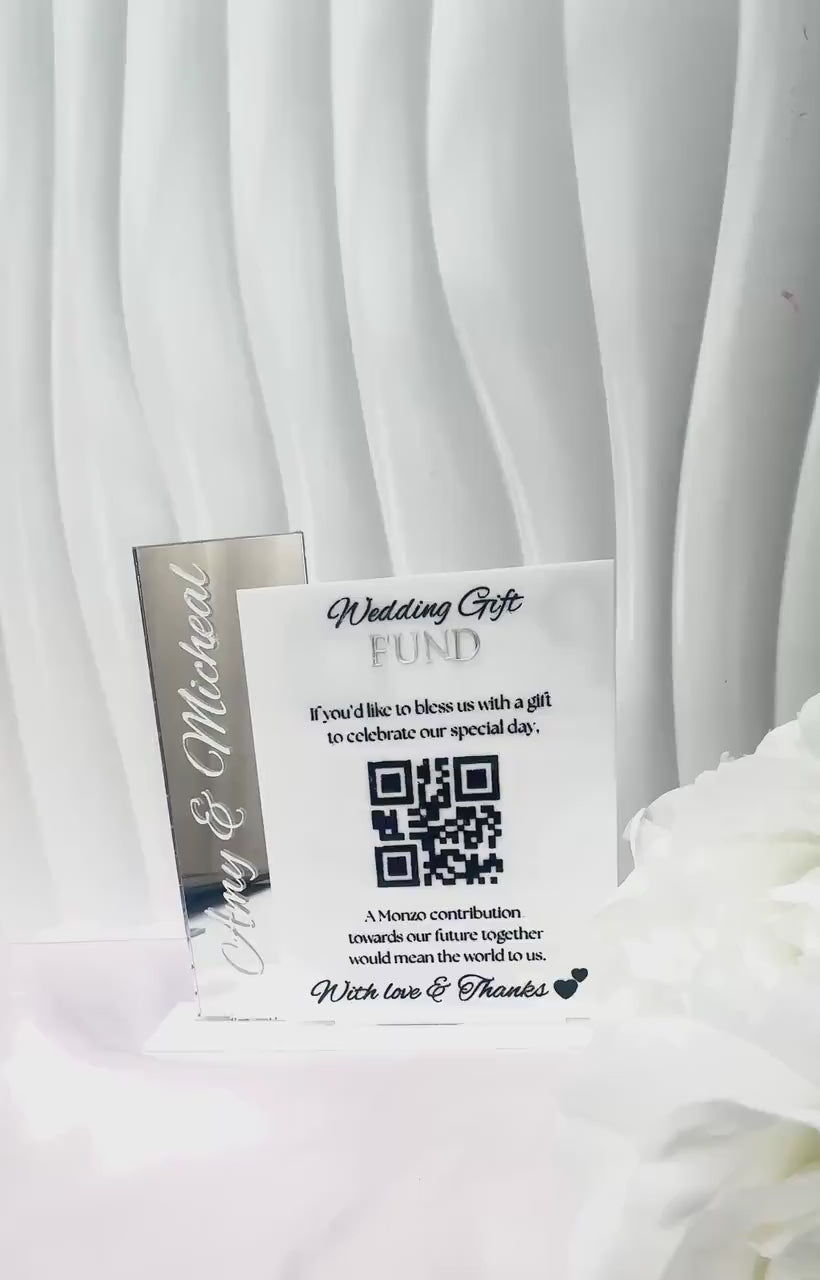 Acrylic Gift Fund Sign with QR Code