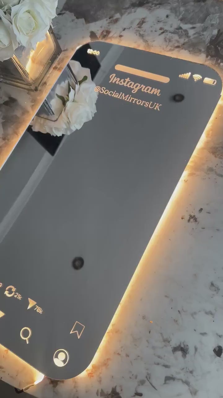 Custom Engraved Social Media | Instagram Mirror – LED Backlit
