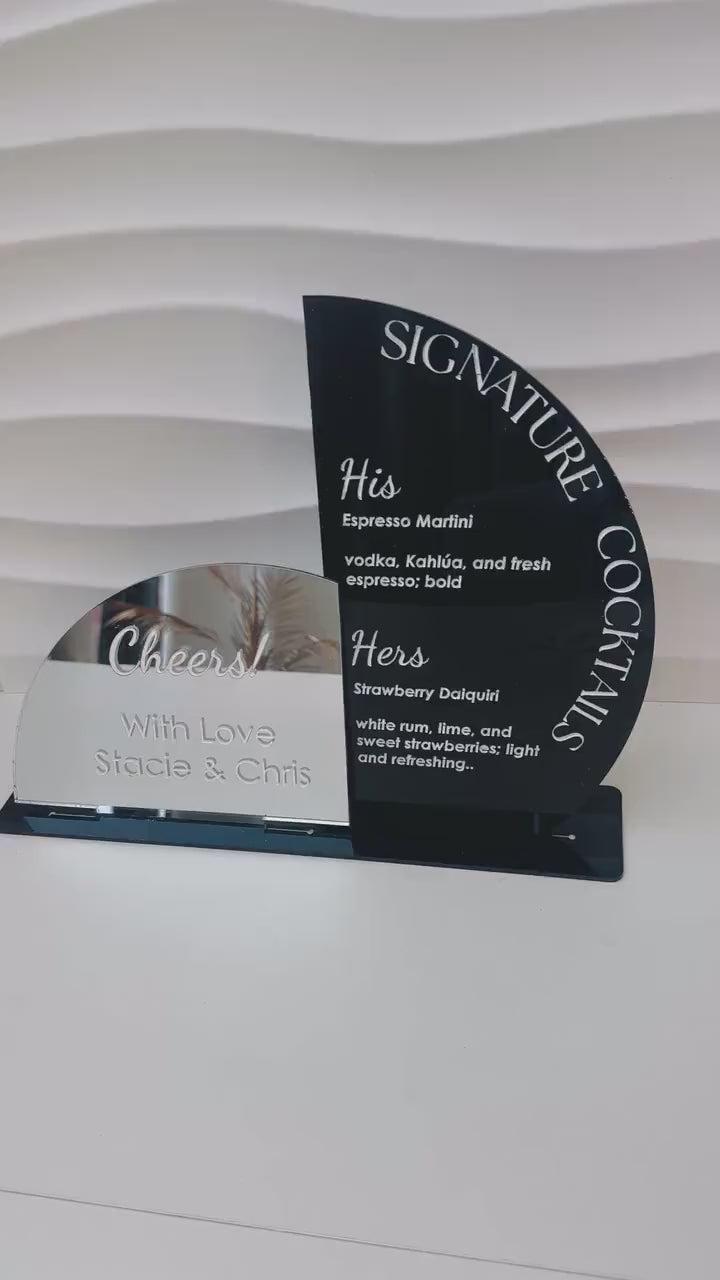 His & Hers Acrylic Cocktail Sign – Bar Decor