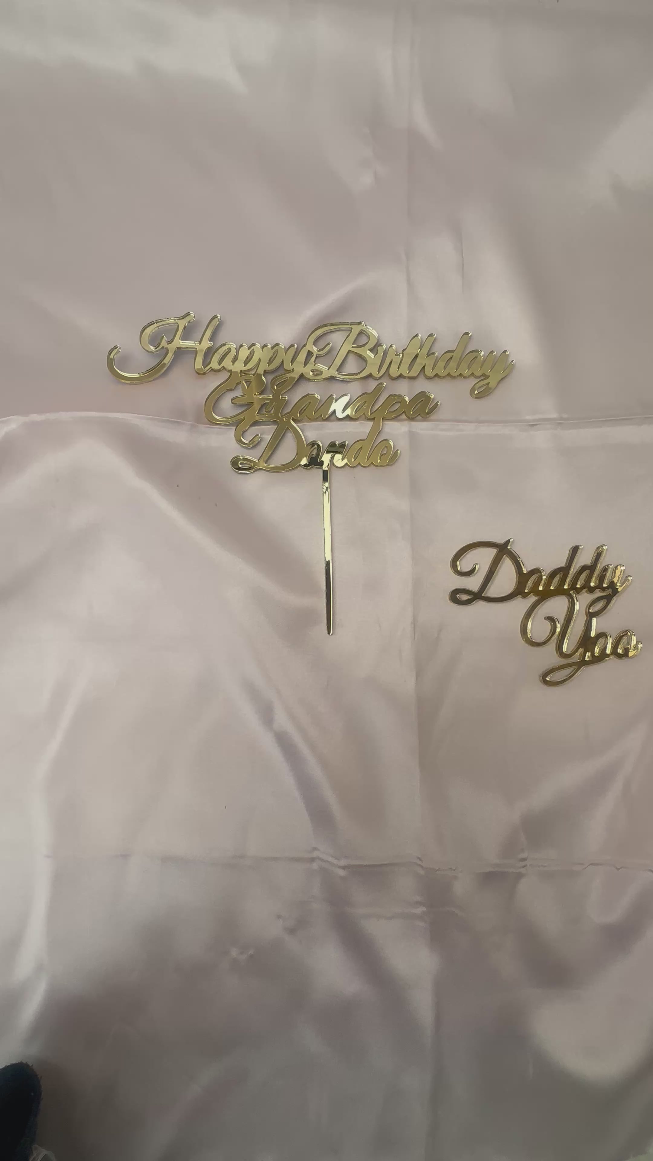 Custom Gold Acrylic Cake Topper Set – Luxury Birthday Decoration